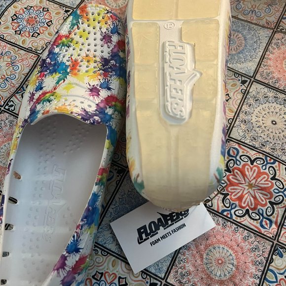 Men's FLOAFERS Country Club Driver Waterproof Loafers - Paint Splatter (12) - Picture 3 of 5